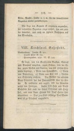 VIII. Kirchspiel Sehestedt