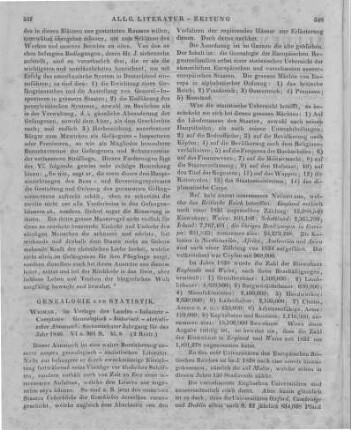 Genealogisch-historisch-statistischer Almanach. Auf das Jahr 1840. Jg. 17. Weimar: Industrie-Comptoir 1840