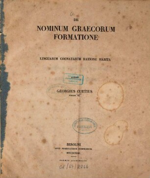 De nominum Graecorum formatione linguarum cognatarum ratione habita