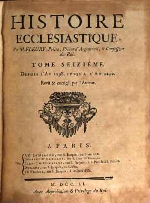 Histoire Ecclésiastique, 16. Depuis L'An 1198, Jusqu'a L'An 1230