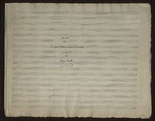 Quartett für Pianoforte, Violine, Viola & Violoncello [Autographe Partitur] : Klavierquartett