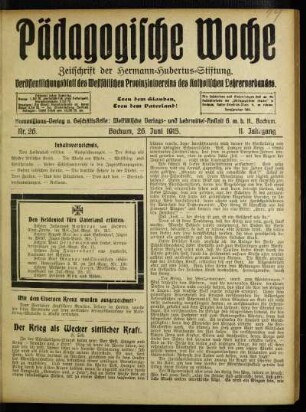 ¬Der¬ Krieg als Wecker sittlicher Kraft