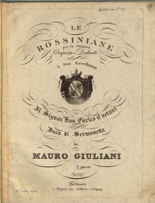 Le Rossiniane : per la chitarra. 2, op. 120