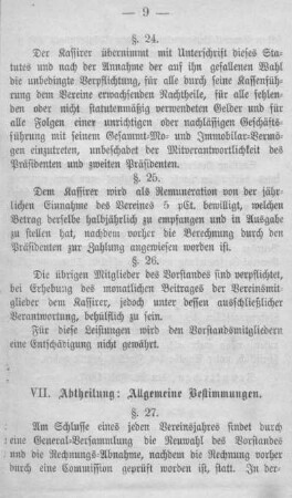 VII. Abtheilung: Allgemeine Bestimmungen.