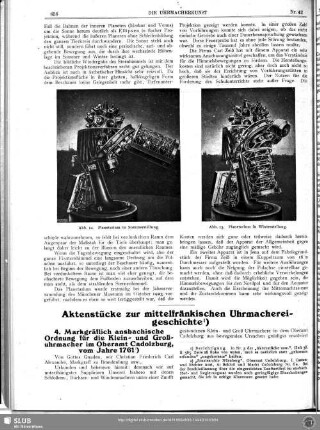 Aktenstücke zur Mittelfränkischen Uhrmachereigeschichte (4)