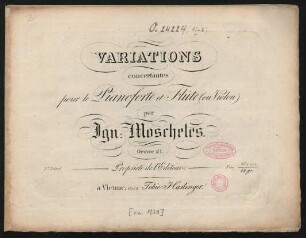 Variations concertantes pour le Pianoforte et Flûte (ou Violon) : Oeuvre 21.