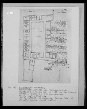 Lagenplan des Jesuitenkollegium: Grundriss des Erdgeschosses