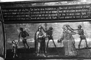 Bleibach: Beinhauskapelle mit Totentanz; Teilbilder des Totentanzes