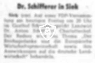 Dr. Schifferer in Siek
