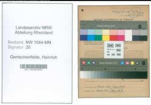 Entnazifizierung Heinrich Vor Dem Gentschenfelde , geb. 04.04.1901 (Bergmann)