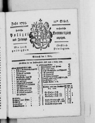 10tes Stück, Ausgabe vom 6. März 1799