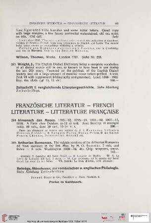 Französische Literatur - French literature - Litterature française (Nr. 284 - 289)