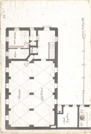 Pedetti, Peter Moritz (Maurizio); Eichstätt; Sommerresidenz (Codex Aureatinus) - Grundriss