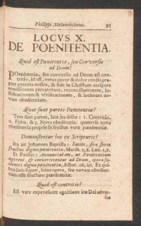 Locus X. De Poenitentia.