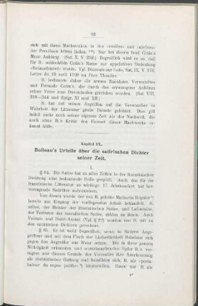 Kapitel IX. Boileau's Urteile über die satirischen Dichter seiner Zeit.