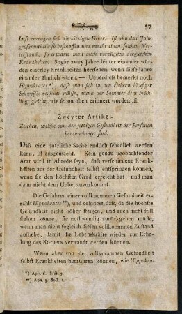 57-75, Zweyter Artikel.