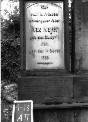Grabstein A II/1/18/19: Grabstein A II/1/18 (Detailaufnahme 1)