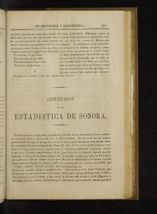 Continuacion de la Estadistica de Sonora.