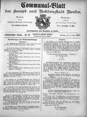1887,22: No. 22, 29. Mai 1887