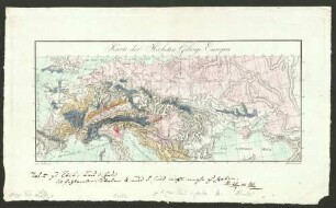 Karte der Höchsten Gebirge Europas