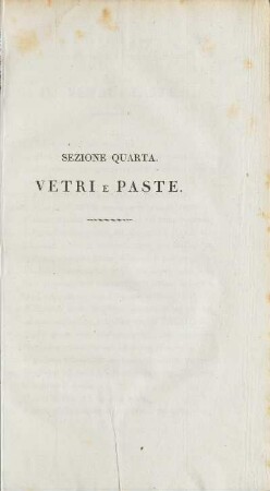 Sezione Quarta. Vetri E Paste