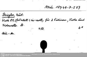 Striegler, Kurt, Quartett