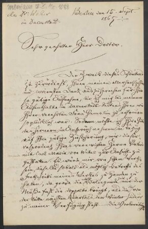 Brief an Karl Weber : 15.09.1865