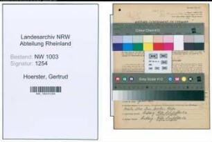 Entnazifizierung Gertrud Hoerster , geb. 19.02.1909 (Gastwirtin)