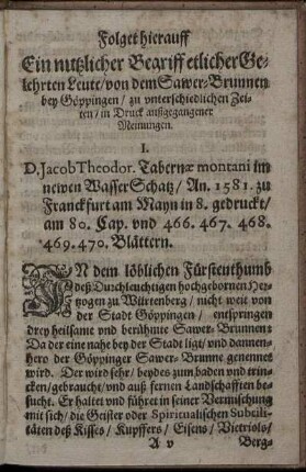 Folget hierauff Ein nutzlicher Begriff etlicher Gelehrten Leute [...]