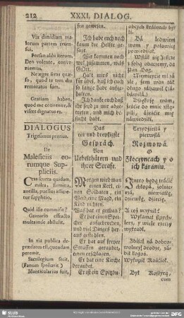 Dialogus Trigesimus primus. De Maleficiis eorumque Suppliciis