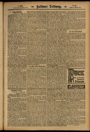 Dritte Ausgabe vom Samstag, den 13. September 1913.