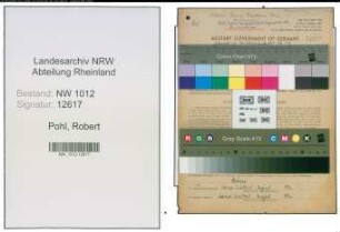 Entnazifizierung Robert Pohl , geb. 23.09.1886 (Bergmann)