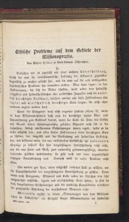 Ethische Probleme auf dem Gebiete der Missionspraxis