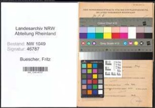 Entnazifizierung Fritz Buescher , geb. 17.03.1907 (Kaufmann)