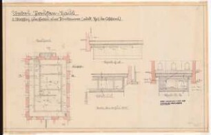 Umbau des Preußischen Herrenhauses zum »Preußenhaus«, Berlin: Plankammer: Grundriss, Schnitte