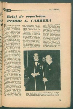 Reloj de repetición: pedro L. Carrera : Billar