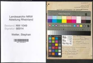 Entnazifizierung Stephan Welter , geb. 14.03.1898 (Verwaltungsbeamter)