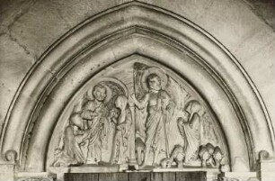 Magdeburg, Dom St. Mauritius und St. Katharina, Innenaufnahme, Chorumgang : Magdalenentympanon im südlichen Chorumgang