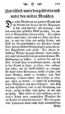 Unterschied unter den gesitteten und unter den wilden Menschen