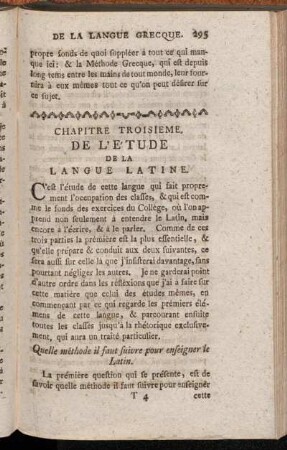 Chapitre Troisieme. De L'Étude De La Langue Latine.