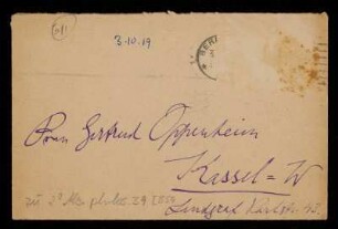 Brief von Franz Rosenzweig an Gertrud Oppenheim