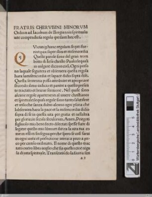 Spiritualis uite compendiosa regula quedas hec est