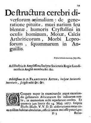 De structura cerebri diversorum animalium ...
