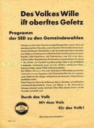 Programmatische Schrift der SED zu den Gemeindewahlen 1946