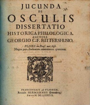 Iucunda de osculis : diss. hist. philos.