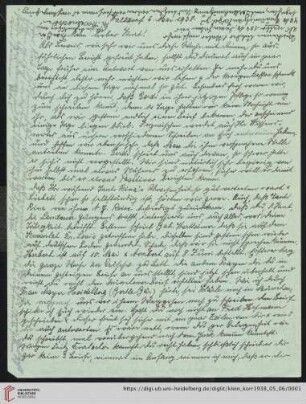 Korrespondenz von Alice und Ludwig Klein: Brief von Alice Klein an Kurt Klein