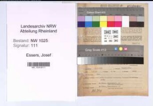 Entnazifizierung Josef Essers , geb. 22.03.1899 (Arbeiter)