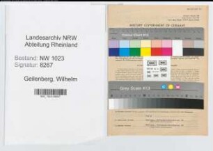 Entnazifizierung Wilhelm Geilenberg , geb. 22.07.1893 (Sparkassenleiter)