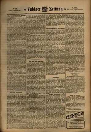 Dritte Ausgabe vom Samstag, den 23. September 1911.