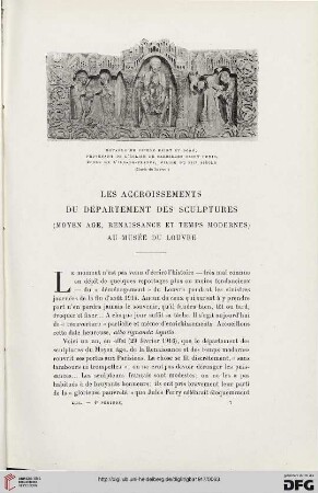 4. Pér. 13.1917: Les accroissements du département des sculptures (Moyen Âge, Renaissance et temps modernes) au Musée du Louvre